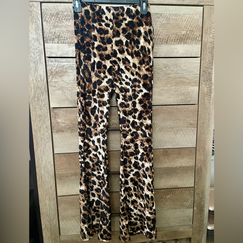 Leopard Print Flare Pants